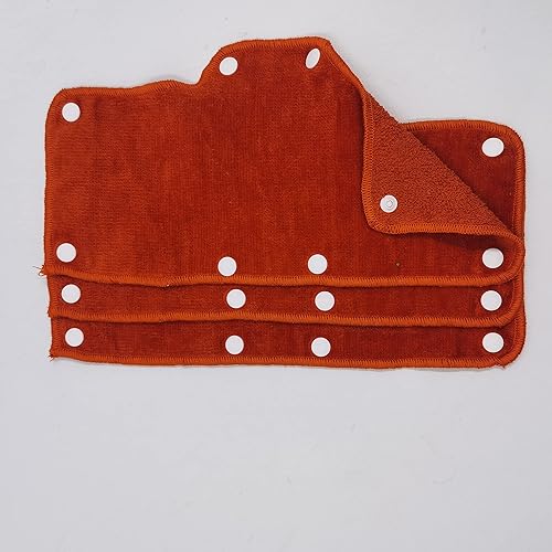 Miniatura 5 de Banda de sudor naranja para casco de terciopelo lavable de algodón de rizo NAEE a presión (3 piezas)