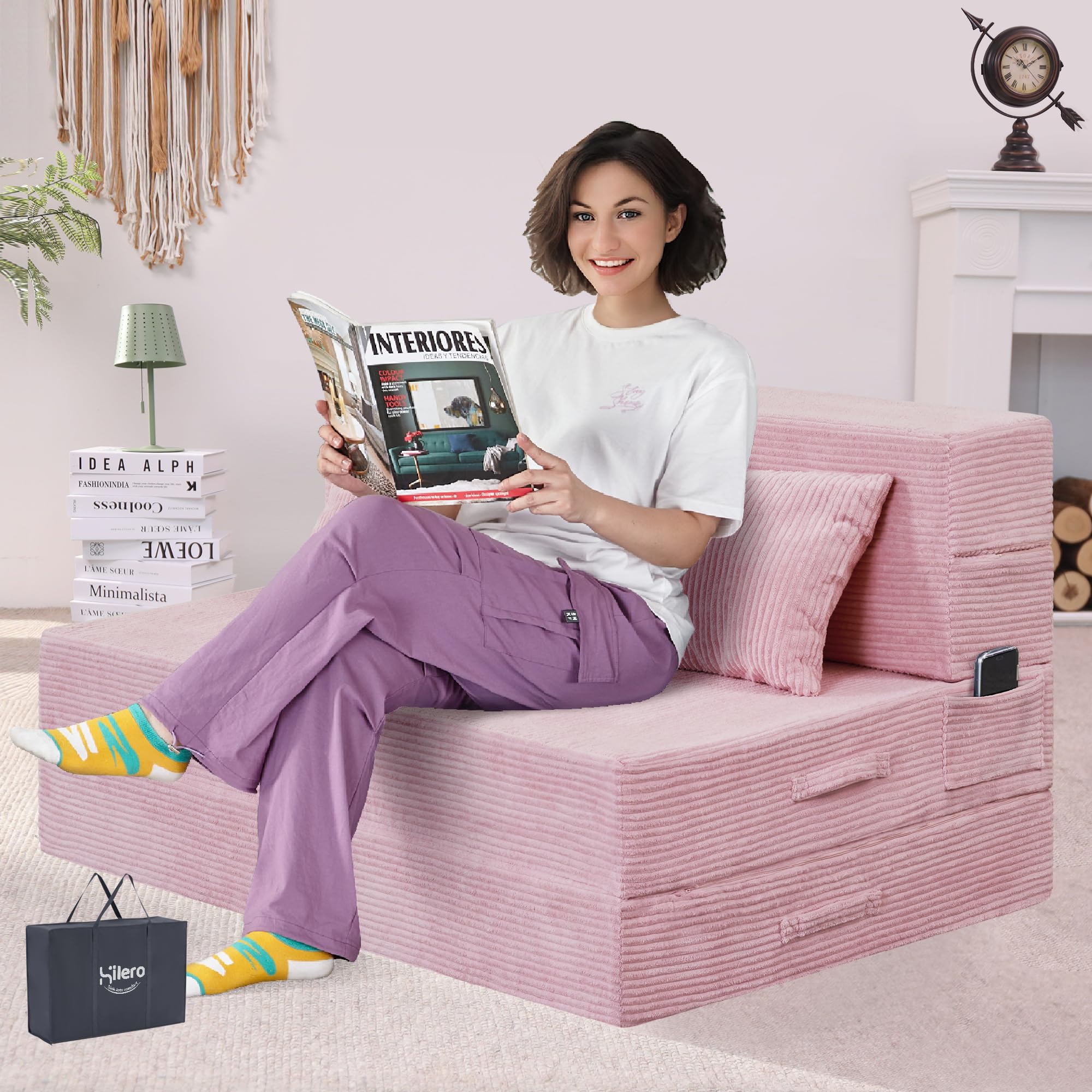 Photo 1 of HILERO Folding Sofa Bed, Convertible Sleeper Chair Bed, Floor Sofa with Bag