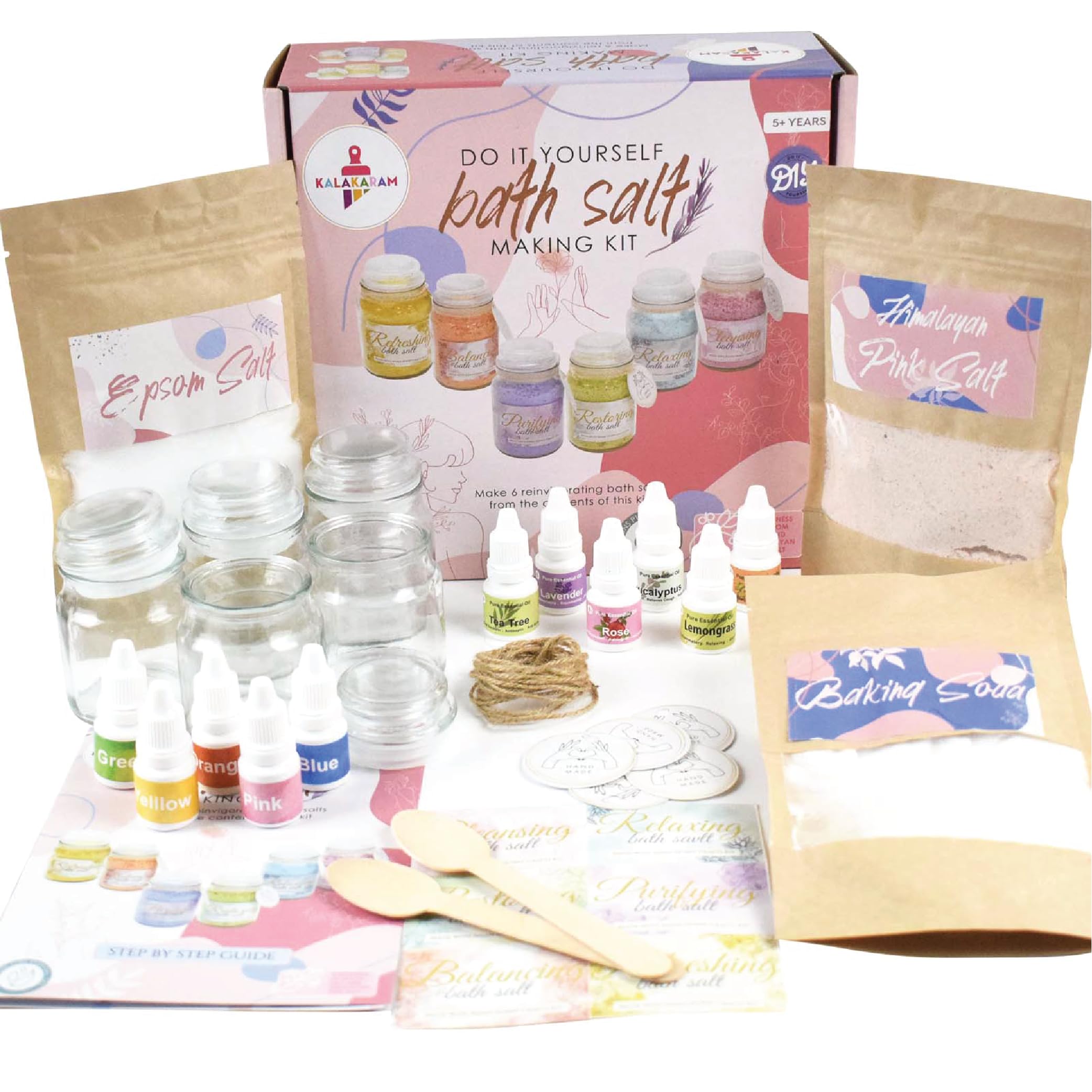 Kalakaram DIY Bath Salt Making Kit – Create 6 Luxurious Jars | Perfect for Kids & Adults | Mix, Blend & Customize Aromatic Bath Salts for Relaxation, Stress Relief, and a Fun DIY Activity-image-45