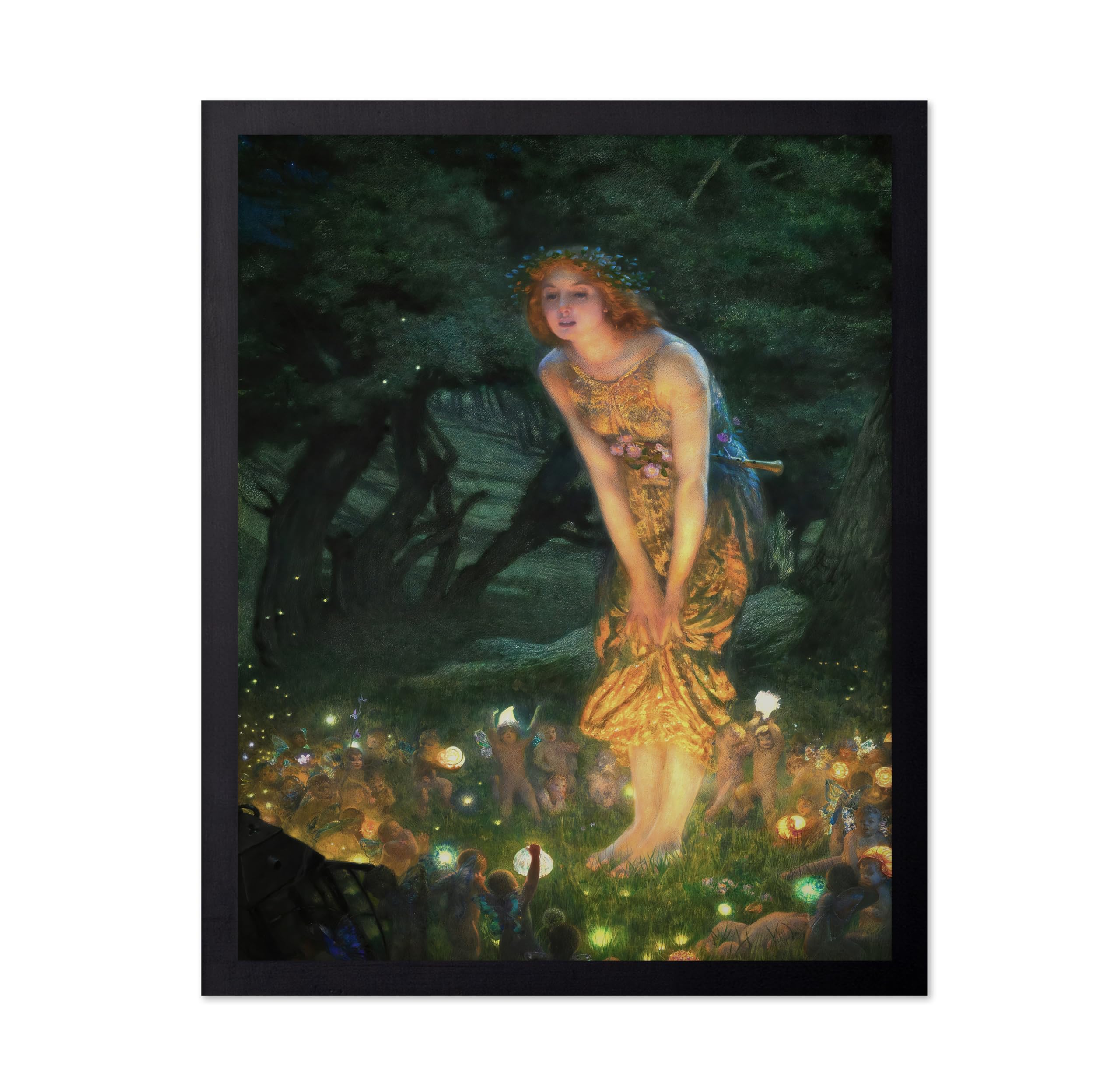 Poster Master Vintage Edward Robert Hughes Poster - Midsummer Eve Print - Fairy Art - Elves Art - Forest Creative - Neoclassical Showcase - Aesthetic