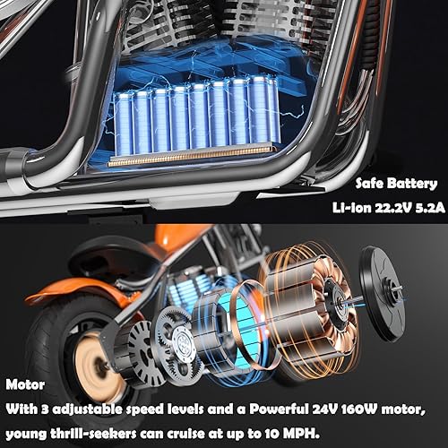 Miniatura 5 de HYPER GOGO Cruiser 12 Plus - Motocicleta para Niños (SMALT Blue)