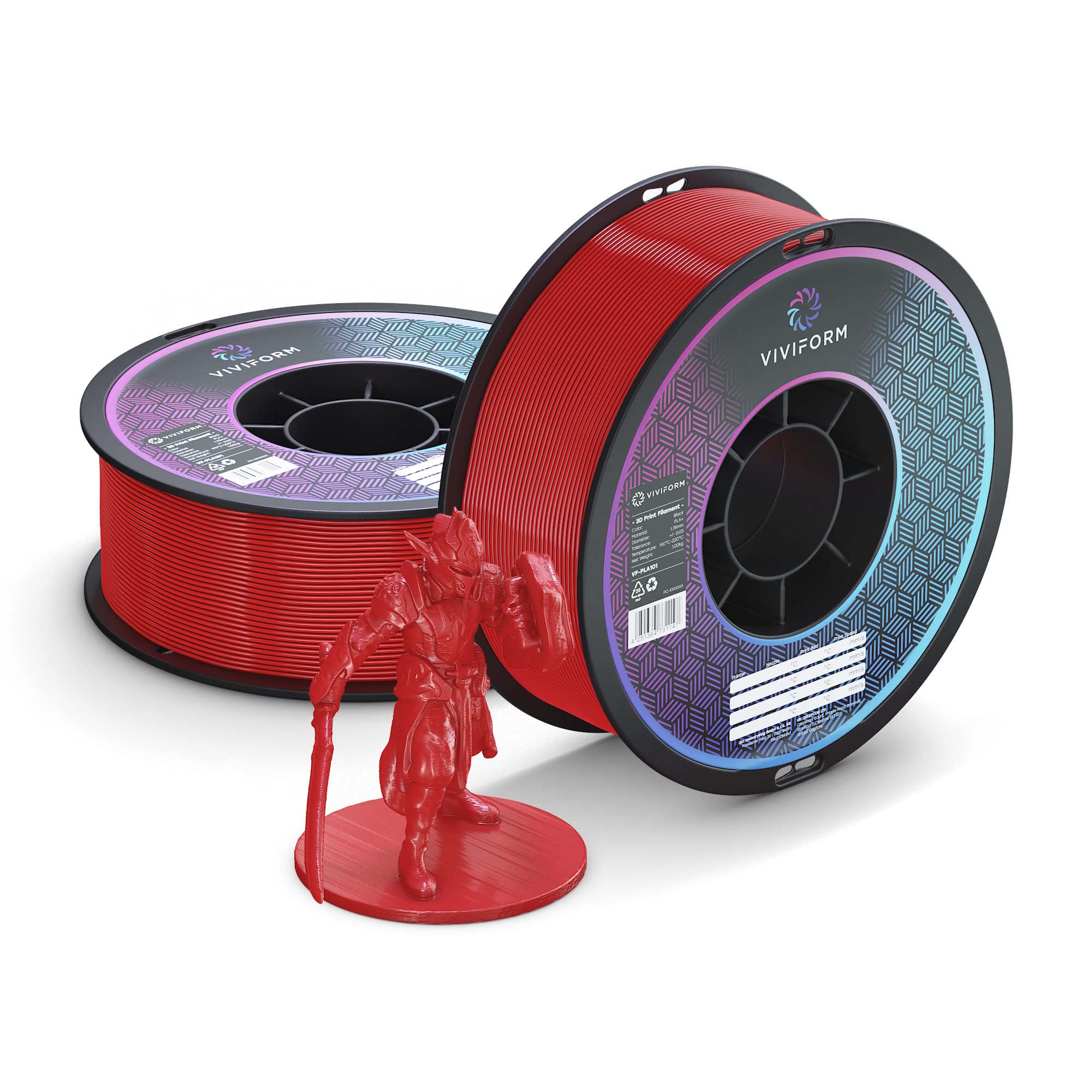 PLA+ filament do drukarki 3D, rolka 1 kg, Ø 1,75 mm +/- 0,03 mm, czerwony, VF-PLA105