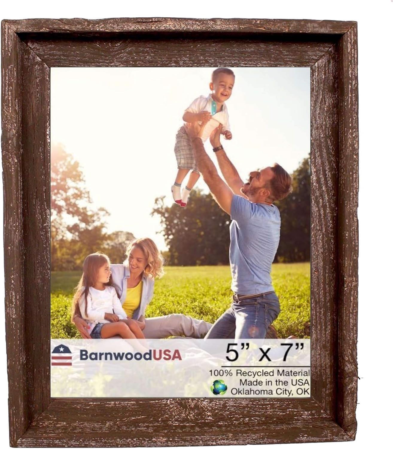 Rustic Espresso Reclaimed Wood 5x7 Picture Frame