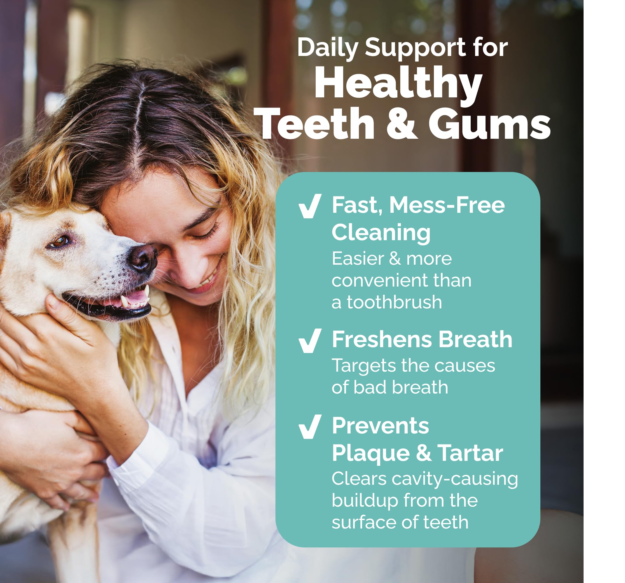 Vetnique Dentabliss - Dog Teeth Cleaning Finger Mitt Dental Wipe - Dog Plaque & Tartar Prevention with Brushing Beads - Flavored Dog Teeth Wipes, Dog Breath Freshener (Chicken) - image 4