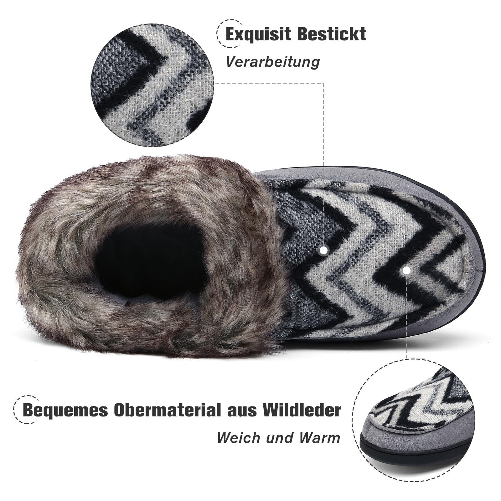 Mishansha Ciabatte Donna Invernali Peluche Pantofole Schiuma di Memoria Gr.36-43