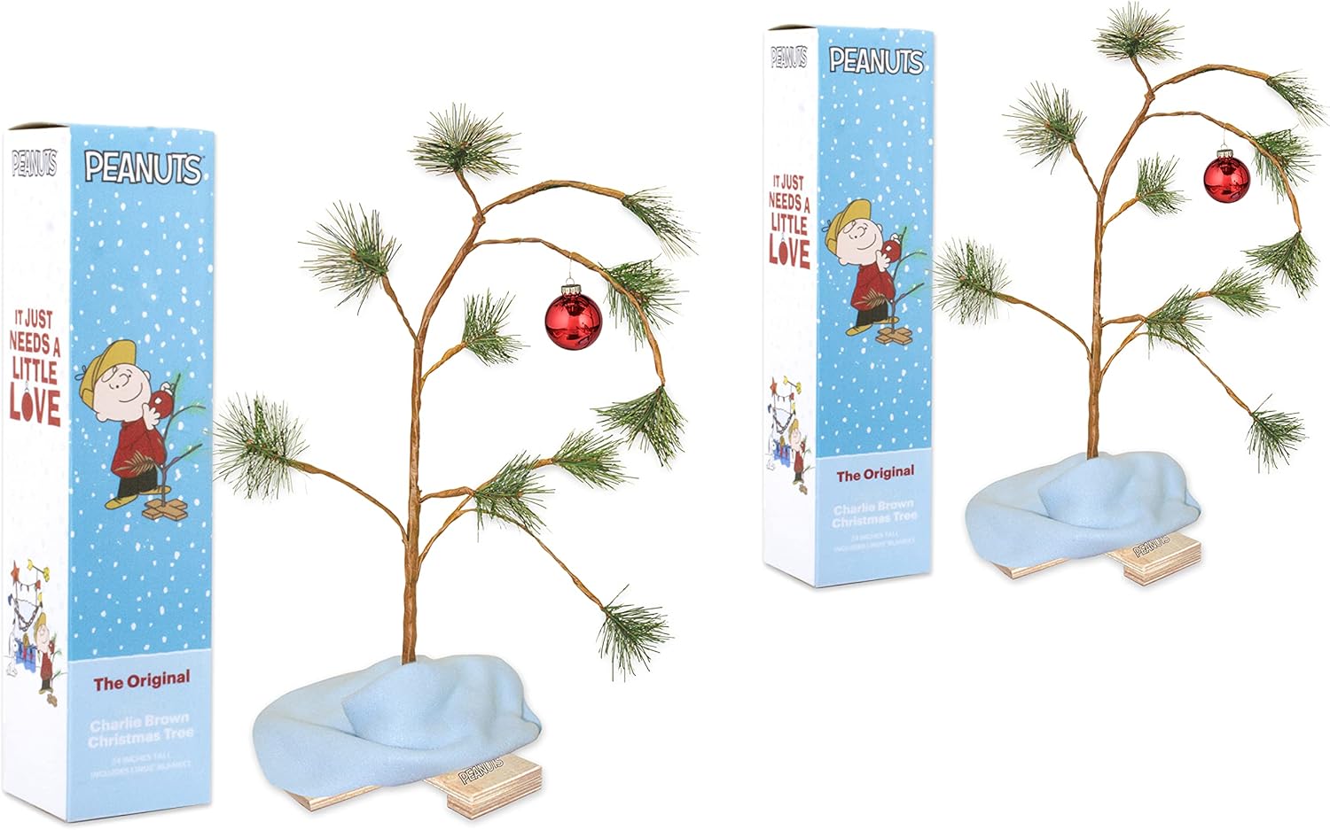 18IN Charlie Brown Tree W/Linus Blanket, 2PK