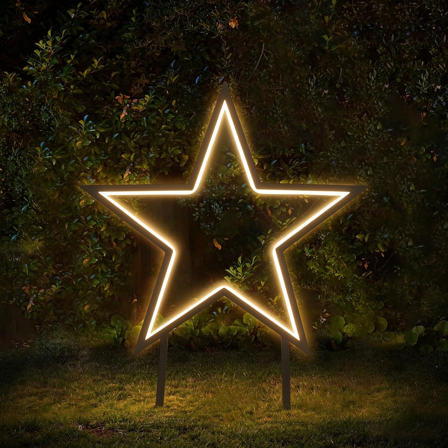 SALCAR 50cm LED Weihnachtsstern, Metall beleuchtung dekoration Warmweiß