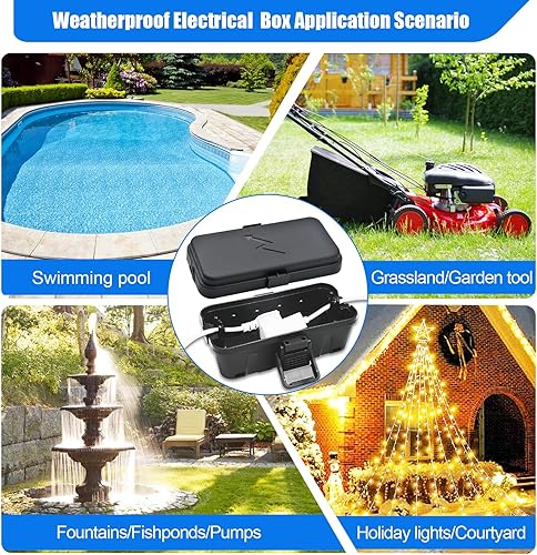 Miniatura 7 de Hrensaw 3 cajas de conexión eléctrica pequeña resistente a la intemperie (interior de 5.5 x 3 x 2.2 pulgadas), caja eléctrica para exteriores,