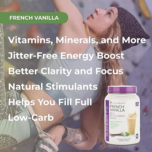 Miniatura 4 de Youngevity Slender FX Batido sustitutivo de comidas, sabor vainilla francesa, proteínas naturales, vitaminas, minerales y mezcla botánica, mejora el
