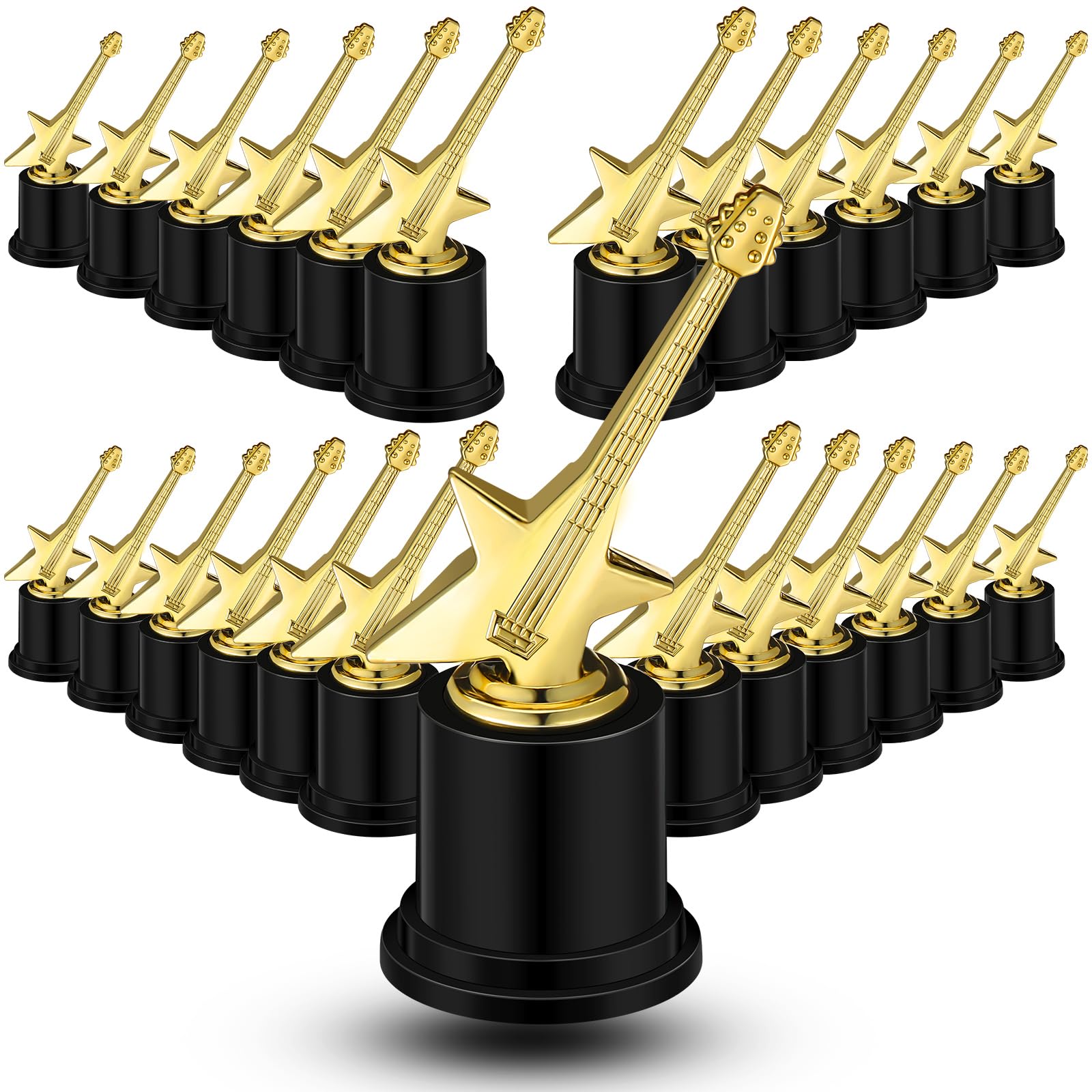 WinnerWhy 24 trofeos de plástico dorado para premios de trofeos dorados, pequeños trofeos, regalos de agradecimiento para compañeros de trabajo, competiciones deportivas, fiestas
