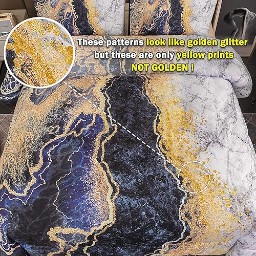 Miniatura 3 de Sisher Edredón de mármol para cama King, edredón suave con estampado de montaña ardiente con 2 fundas de almohada, juego de ropa de cama gris retro