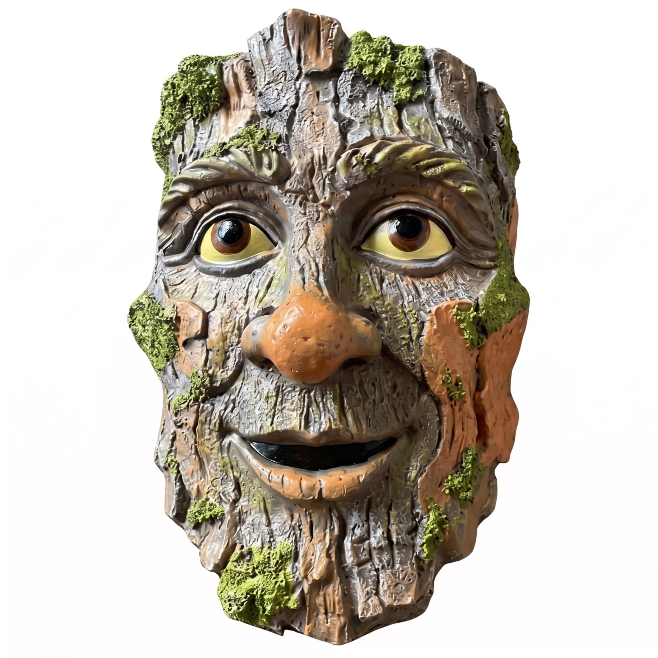 Ameble Mini Resin Tree Face With Moss, Funny Outdoor Tree Faces Decor for Yard, Garden Patio Art Statue, Whimsical Alternative Ornament