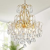 Vista 27 de WUZUPS Candelabro de cristal colgante de 5 luces, lámpara de techo moderna para dormitorio, pasillo, bar, cocina, baño, 22.6 pulgadas de alto x 19.2