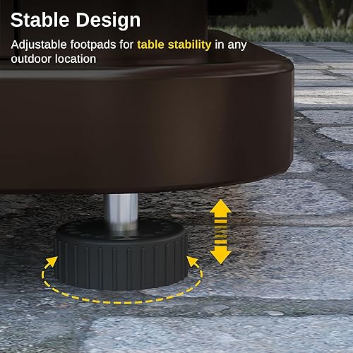 Vista 47 de EAST OAK Mesa para fogata de propano de 28 pulgadas, fogata de gas de acero de 50,000 BTU para exteriores, terraza de patio y jardín, mesa de fuego