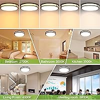 Vista 7 de hykolity Lámpara de techo LED regulable de 16 pulgadas, bronce aceitado, 36 W, 2200 lm, 2.7/3/3.5/4K/5K ajustable, ángulo de luz de 120°, CRI90