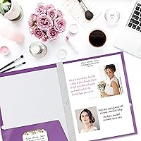 Vista 2 de Better Office Products Paquete de 25 carpetas de papel morado brillante con puntas, tamaño carta, 8.5 x 11 pulgadas
