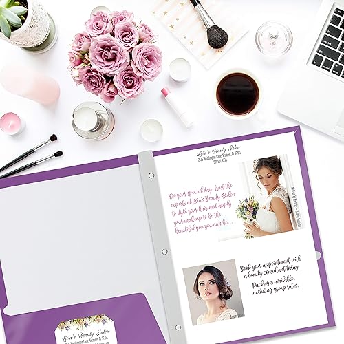 Miniatura 2 de Better Office Products Paquete de 25 carpetas de papel morado brillante con puntas, tamaño carta, 8.5 x 11 pulgadas