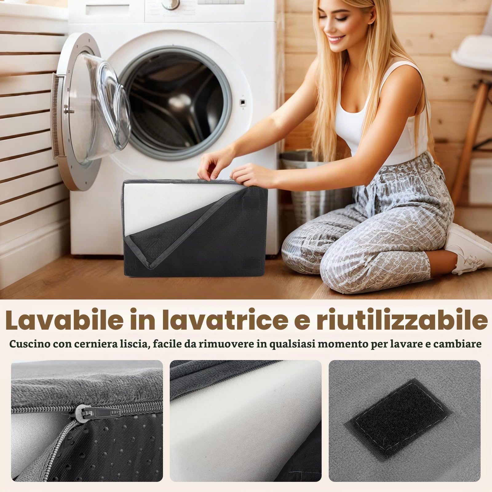 Poggiapiedi per sotto la scrivania in ufficio, poggiapiedi regolabile in 3 altezze, 15/27/45 cm, poggiapiedi ergonomico con rivestimento lavabile, per sedia da ufficio e da gioco, grigio