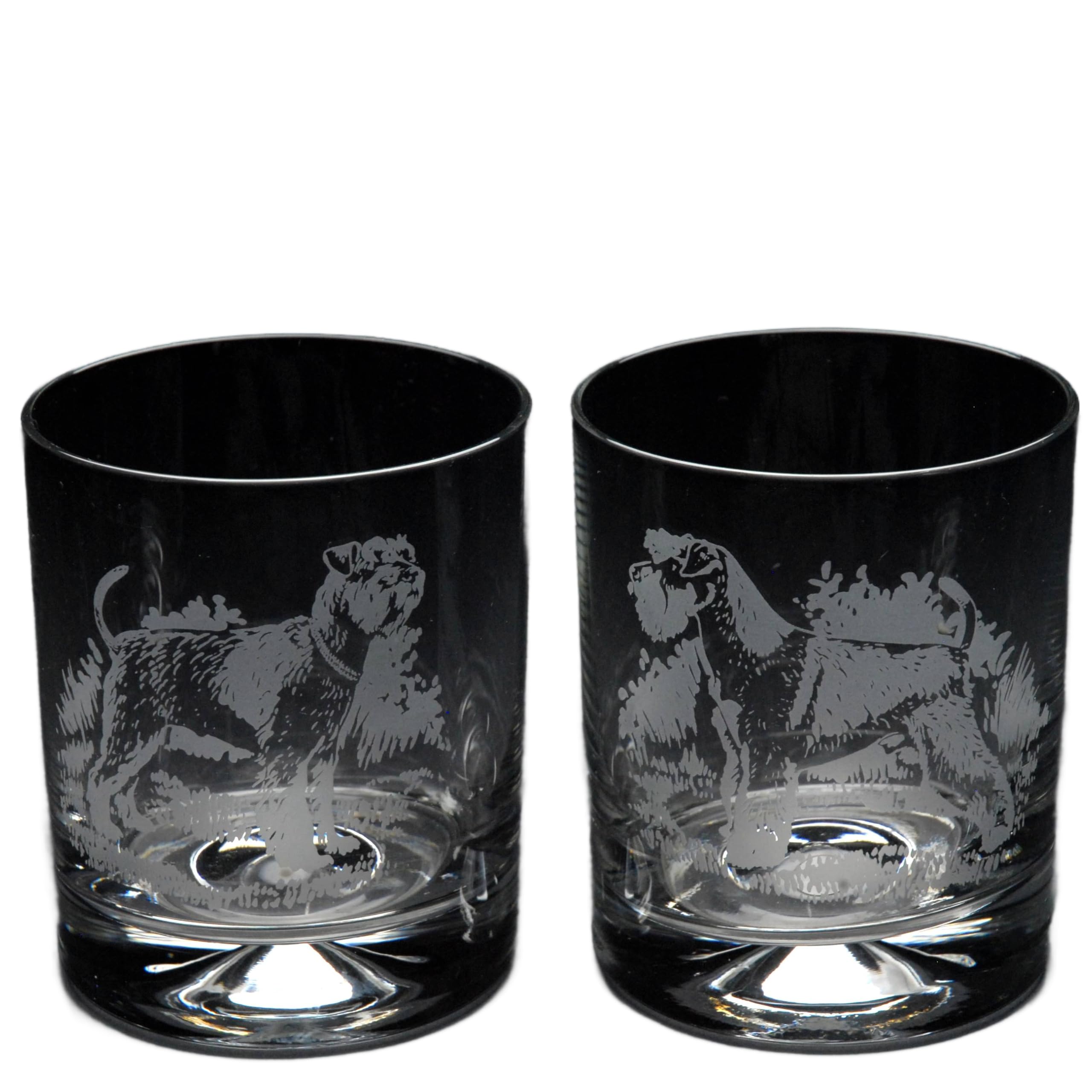 GLYPTIC Glass Art Schnauzer Dog Placement Hand Etched/Engraved Whiskey Tumbler Glass โ image 1