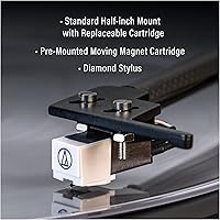 Vista 4 de Crosley C72 2-Speed Belt-Drive Bluetooth Turntable Record Player with 80W Speakers and Carbon Fiber Tonearm, Walnut