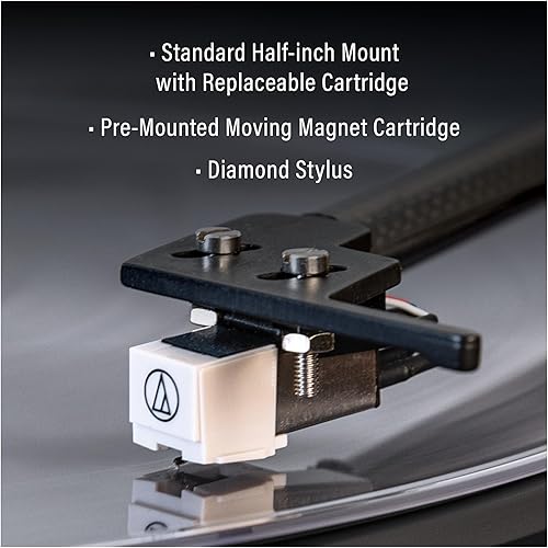 Miniatura 4 de Crosley C72 - Tocadiscos Bluetooth de 2 velocidades con transmisión por correa con altavoces de 80 W y brazo de fibra de carbono, nogal