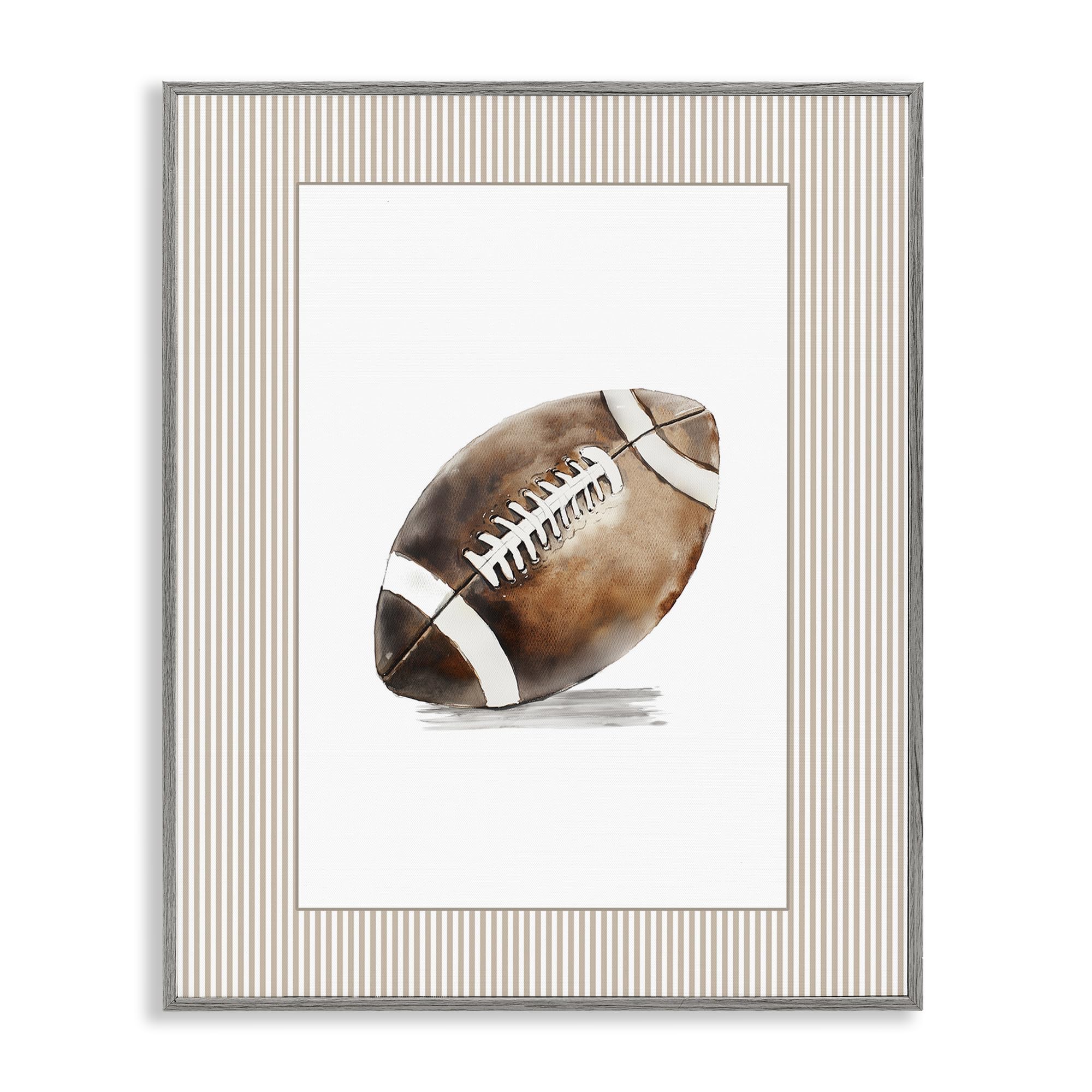 Stupell Industries Farmhouse Gray (Textured) 'Vintage Sports Football'| Framed Giclee Art