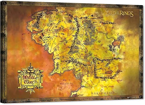 GUTTATY Lienzo decorativo para pared, diseño de mapa retro para decoración de pared del hogar, póster de mapa del mundo de película vintage, obra de