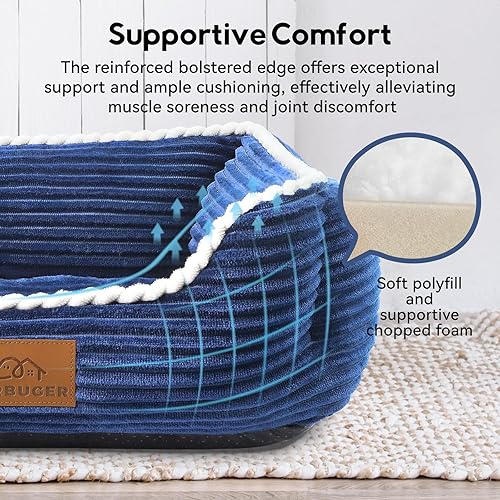 Miniatura 3 de Cama ortopédica para perros medianos, sofá cama para perros, sofá cama de espuma de apoyo para mascotas con alfombrilla extraíble lavable y parte