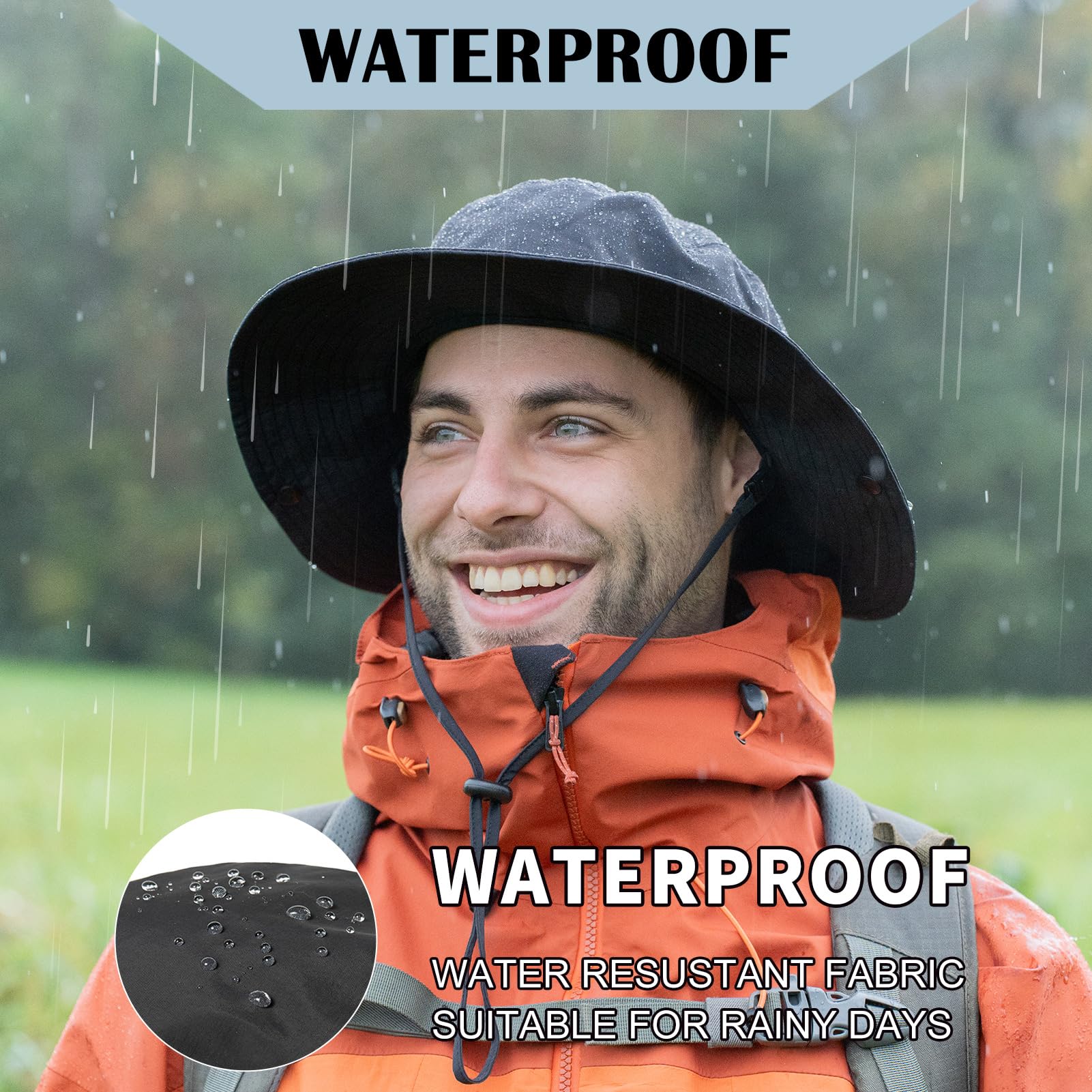 Top-EX XL/XXL Fleece Lined Wide Brim Winter Waterproof UPF 50 Sun Hat Men Women Safari Hats for Outdoor Hiking Fishing Walking Warm & Windproof 57-65CM