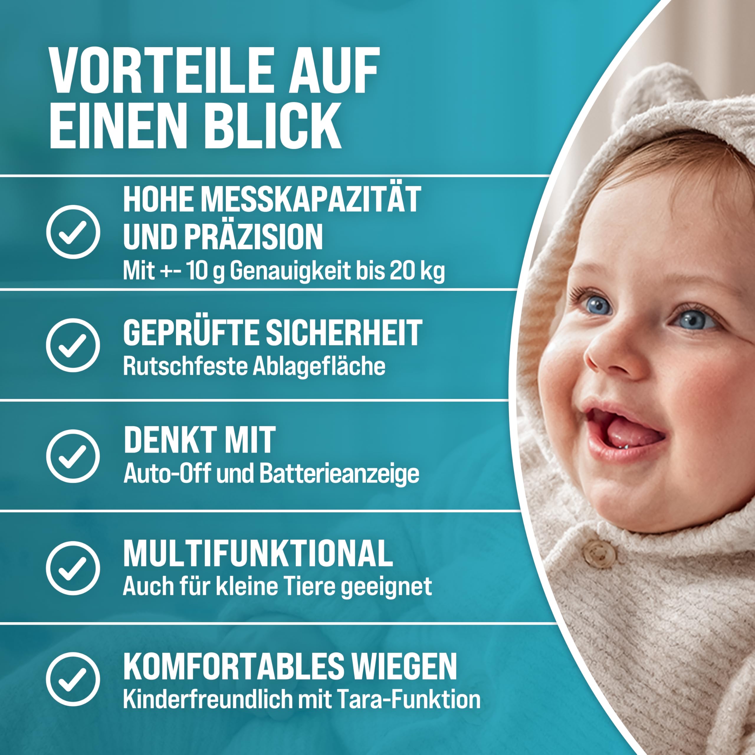 MONZANA® Digitale Babywaage bis 20 kg Säuglingswaage mit Tara-Funktion - Große Liegefläche LCD-Display Stillwaage Holdfunktion Hunde & Katzen Kleintiere
