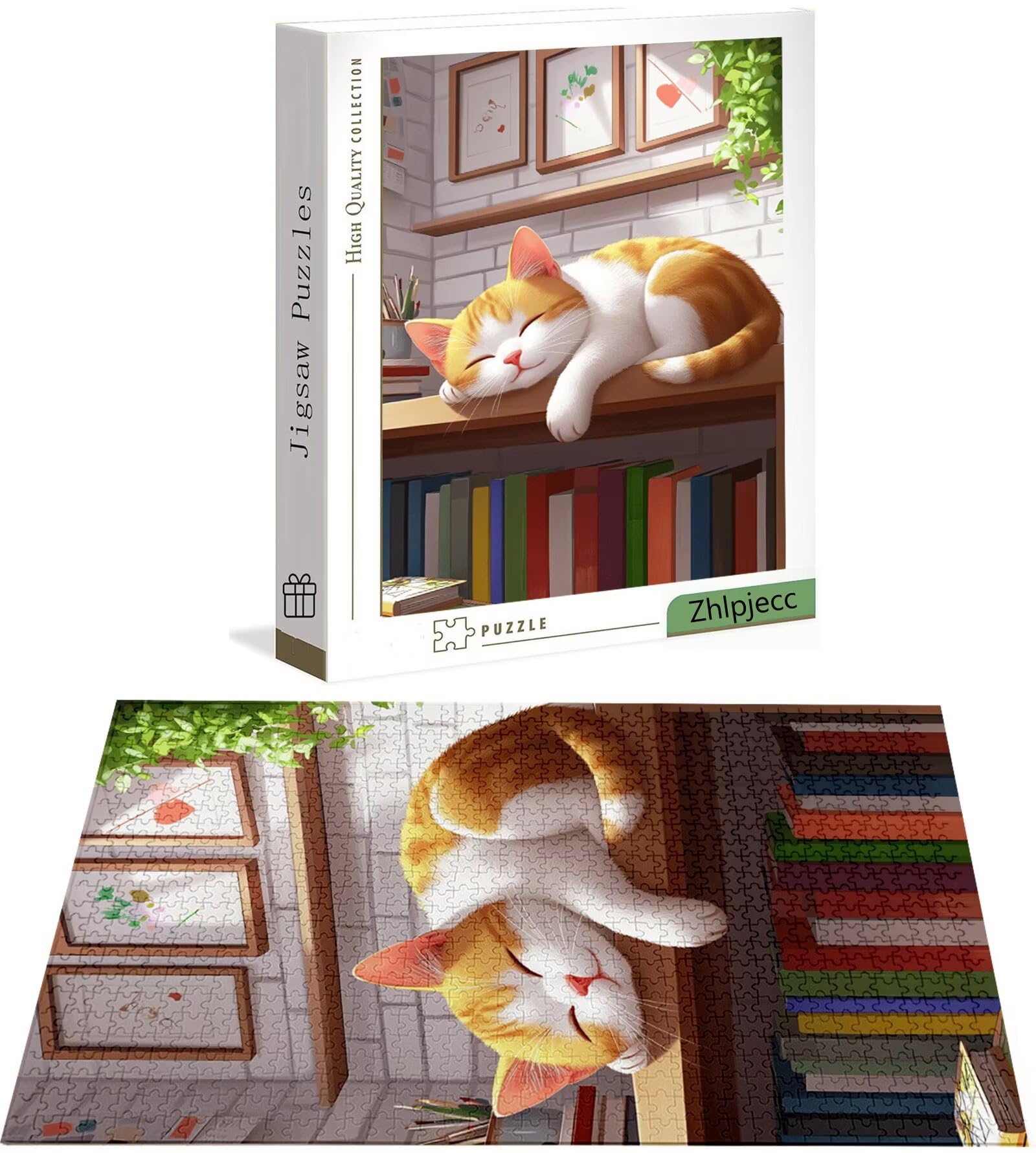 Puzzle 5000 sztuk dla dorosłych dzieci, drewniane puzzle dla dorosłych, puzzle dla dorosłych, wymagająca biblioteka logiczna, rodzinne gry edukacyjne, łamigłówka z pudełkiem do dekoracji domu, prezent
