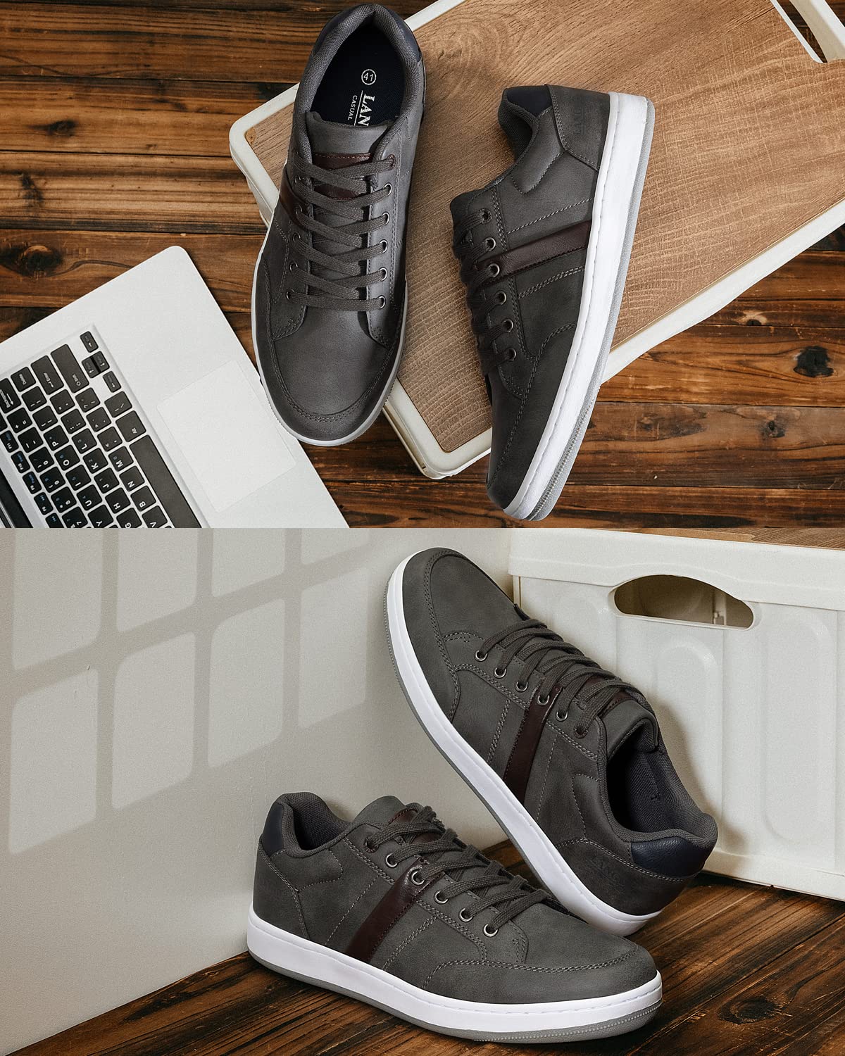 LANGDU Sneakers Uomo Scarpe da Ginnastica Casual Sportive Running Basse Scarpe all'Aperto 41-46