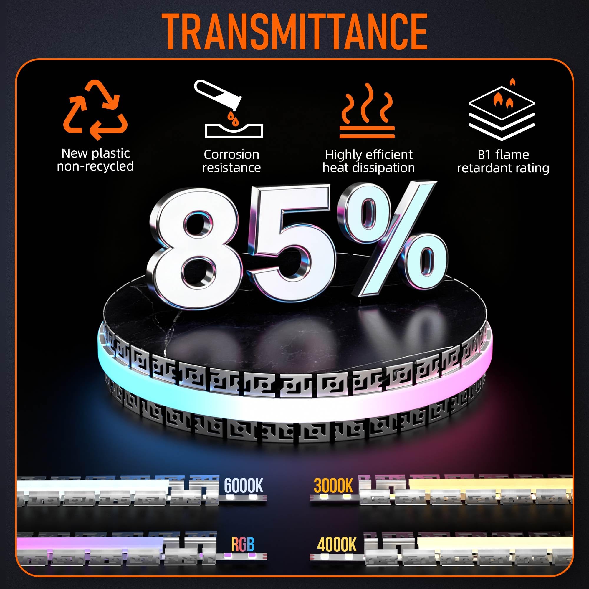 Profil LED do suchej zabudowy, profil aluminiowy, elastyczny, 2 m × 6, do pasków do 18 mm, podtynkowy dyfuzor LED, profil szynowy z silikonową osłoną do montażu na sucho