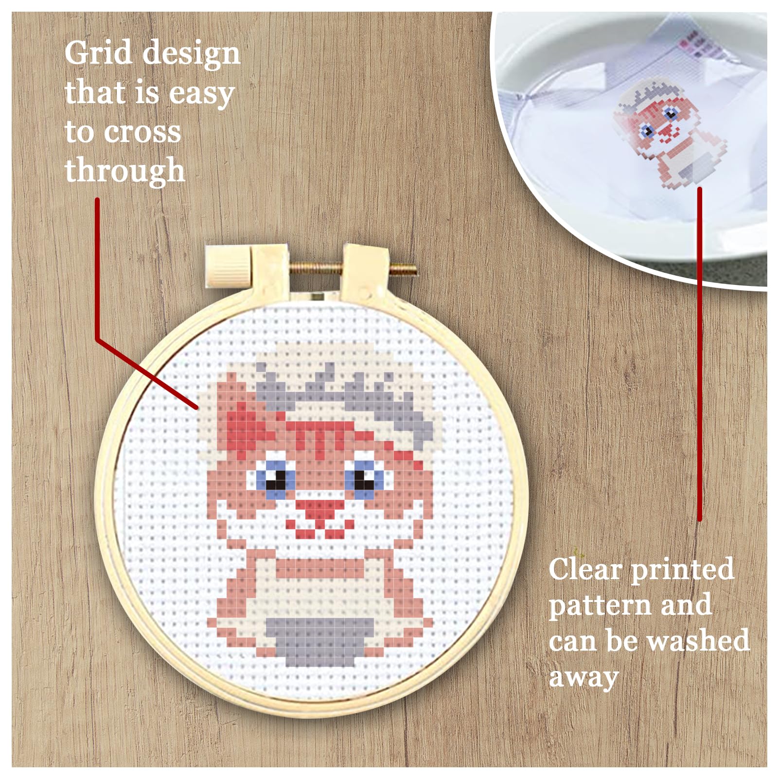 FREEBLOSS Lot De 4 Kits De Broderie Au Point De Croix Pour Débutants Avec Instructions (français