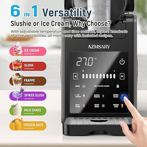 Miniatura 3 de Máquina para granizar, máquina de helado de 85 onzas y máquina de granizado para el hogar, con pantalla LED, 6 programas preestablecidos para