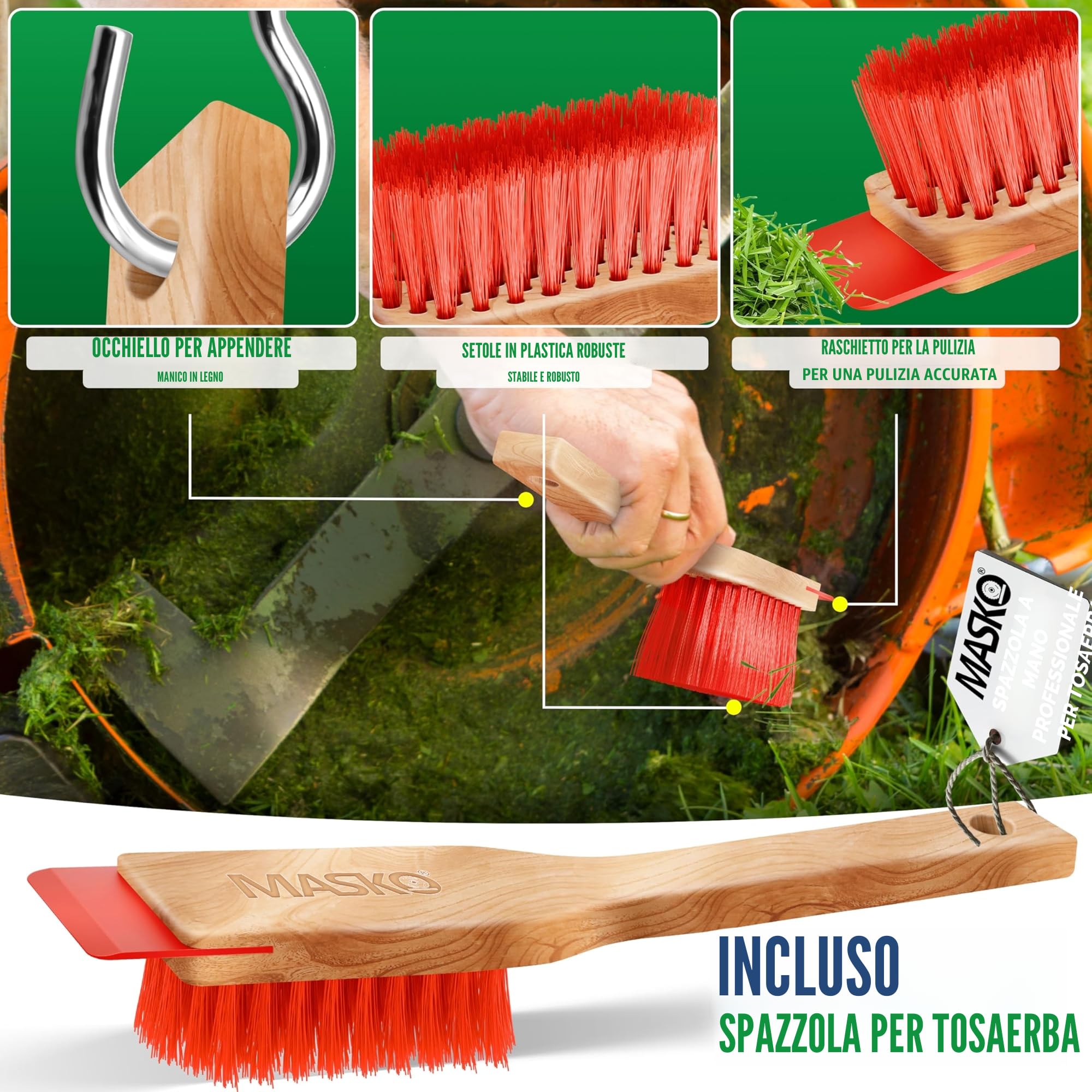MASKO® Motozappa elettrica 1500W | larghezza di lavoro 45 cm - profondità di lavoro 20 cm | zappatrice per terreno | fresatrice agricola - coltivatore - fresa da giardino | zappatrice elettrica
