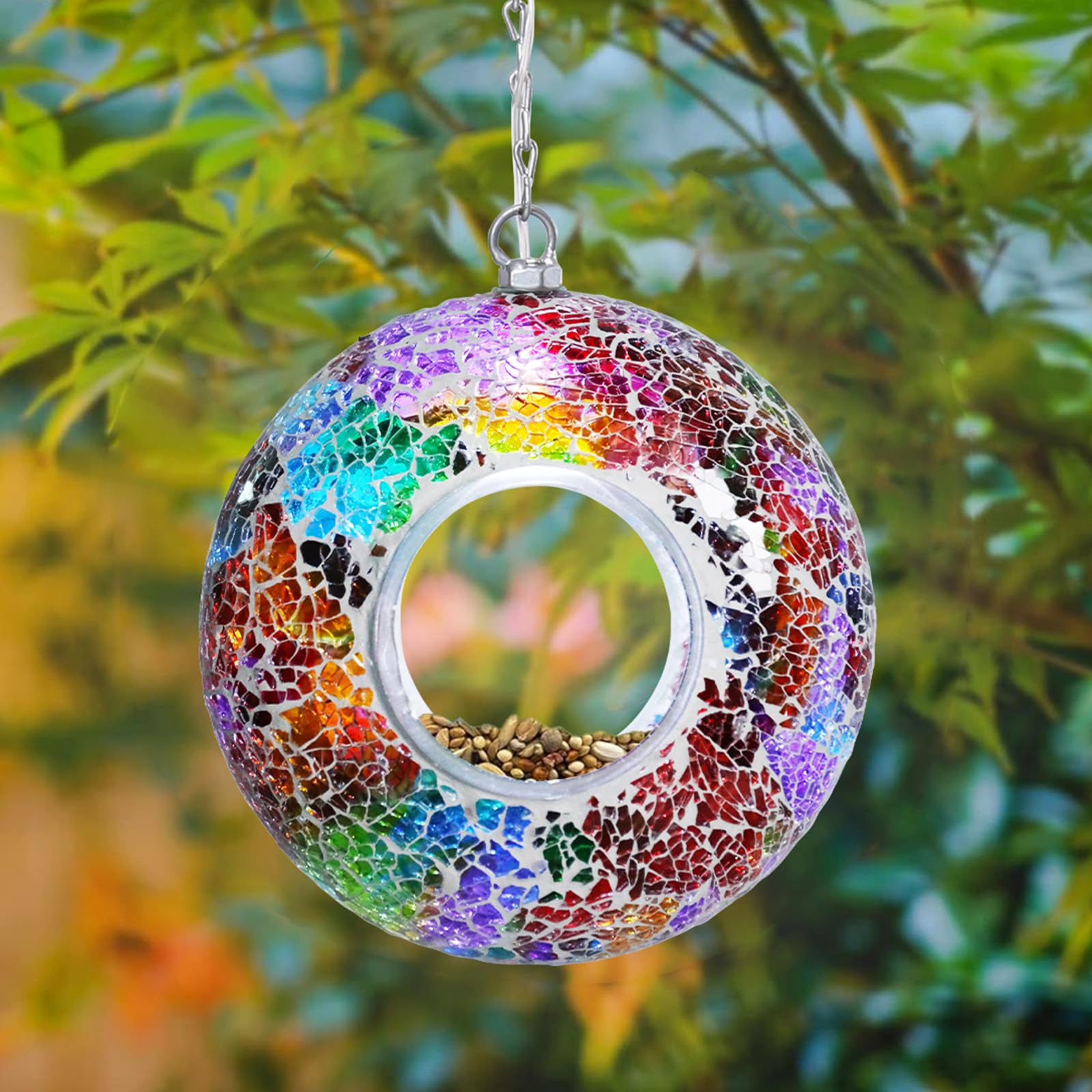 Yinns Mosaic Solar Bird Feeder