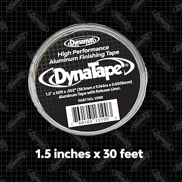Dynamat DynaTape: Aluminum Finishing Tape for Use with Dynamat Sound Deadening & Car Insulation Material Heavy-Duty Sealant Tape for Seams, Butyl Rubber, Wires 1.5 in x 30 ft Roll