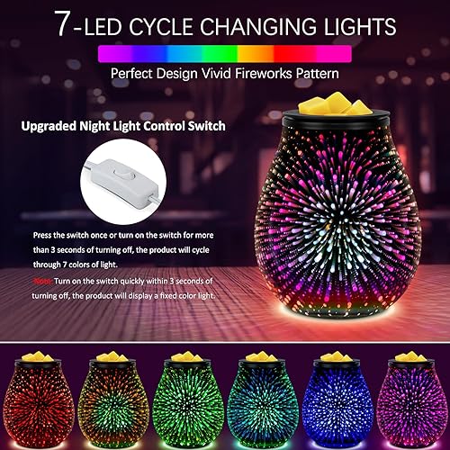 Miniatura 3 de EQUSUPRO Calentador de cera derretida, quemador de cera para cera perfumada, calentador eléctrico de fragancias para cubos de cera y tartas, diseño