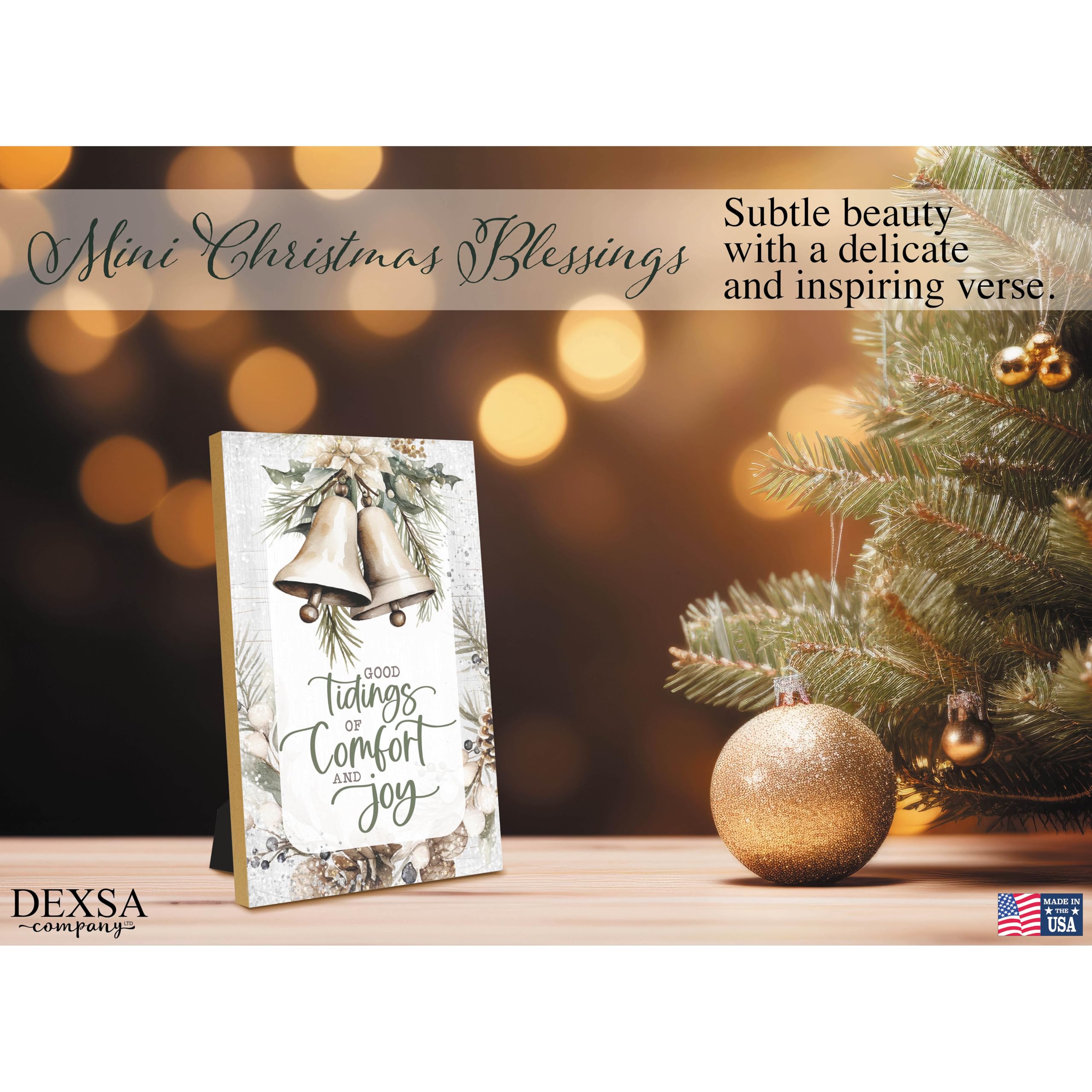 DEXSA Good Tidings Wood Frame Wall Plaque 4