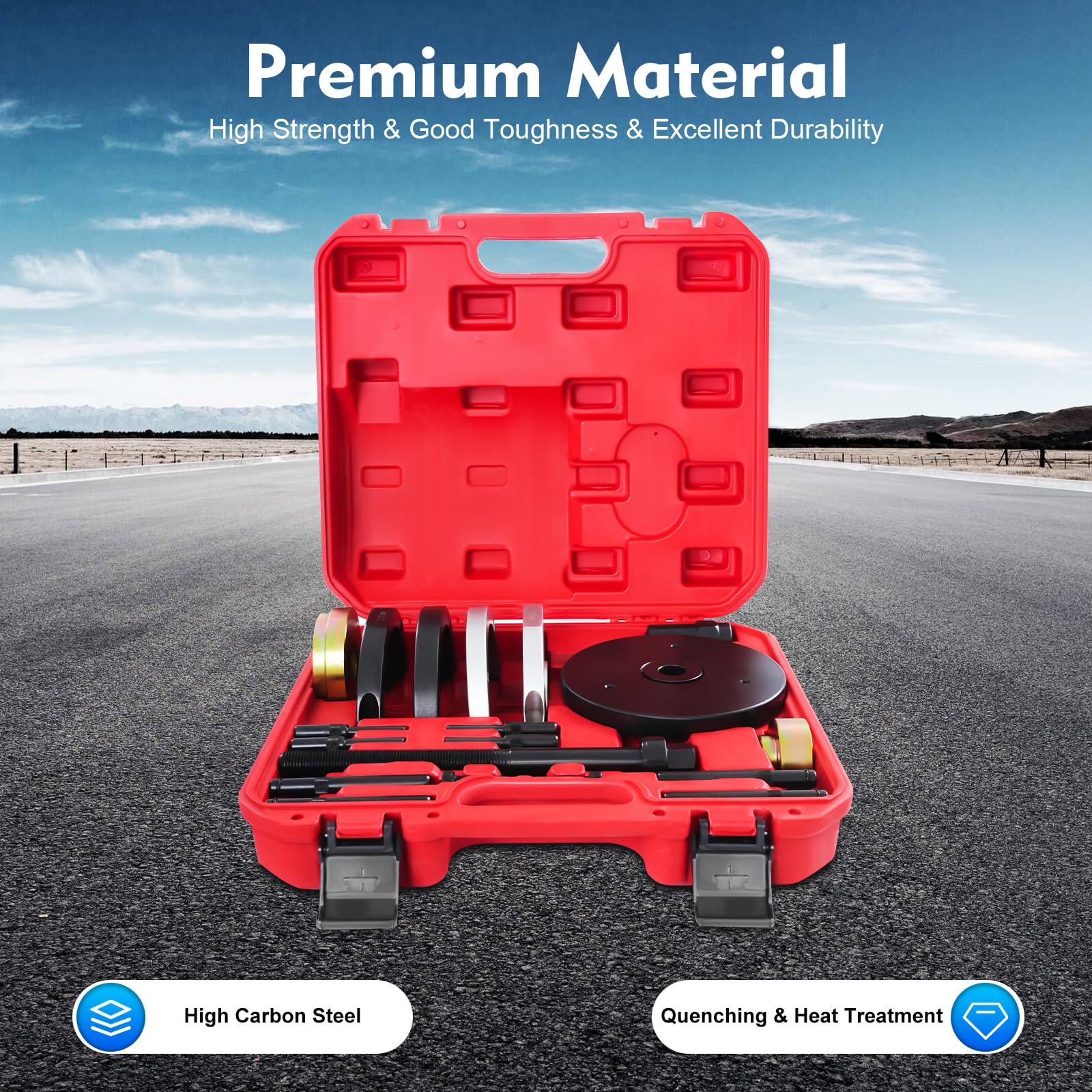 Juego de extractor de rodamientos de rueda y cubo de rueda de 82 mm | Kit profesional de herramientas de unidad de rodamiento | Ideal para montaje y desmontaje de rodamientos de rueda