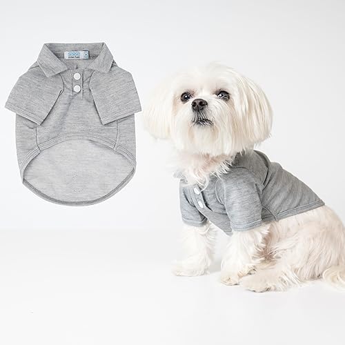United Pups Polo para perro (Modern Pups Gray, talla 1 XS)