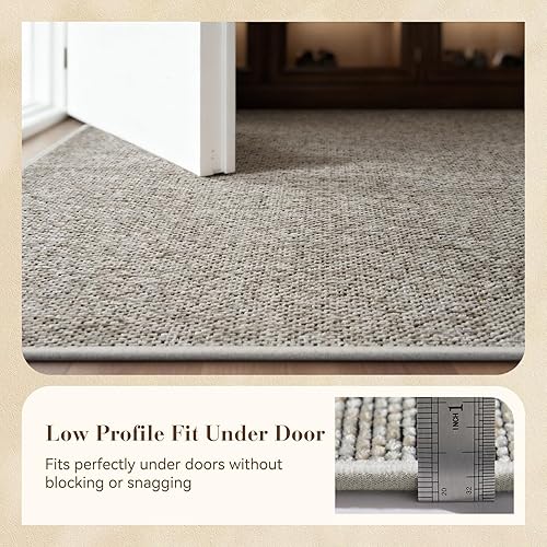 Miniatura 4 de MontVoo Tapete para puerta de entrada, absorbente y duradero, antideslizante, para entrada interior, entrada, atrapador de suciedad, tapete de Beige