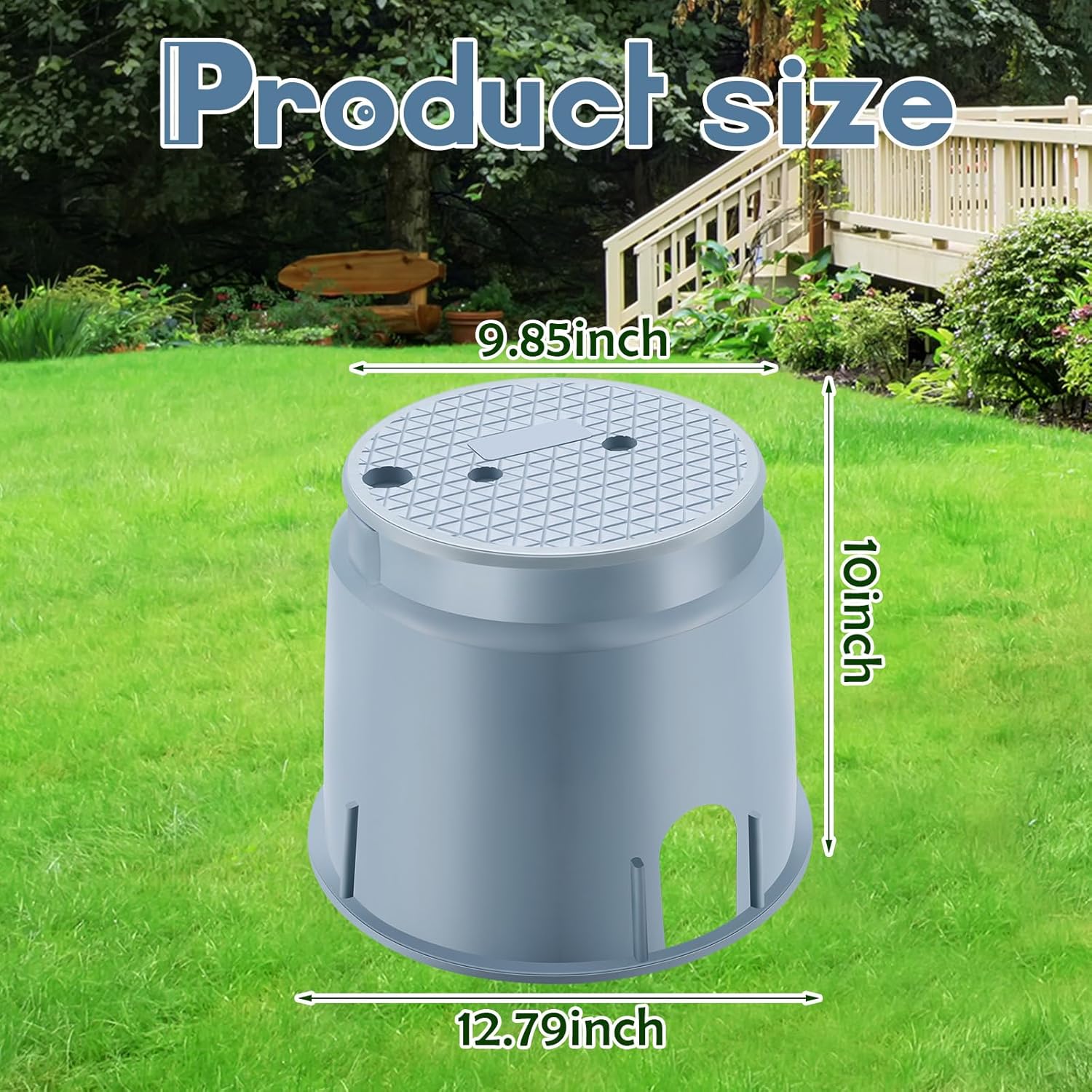 Tandefio 2 Pcs 910 Electrical Splice Box 10 Inch Diameter Underground Electrical Junction Box Inground for Outdoor Wiring Splices (Gray)