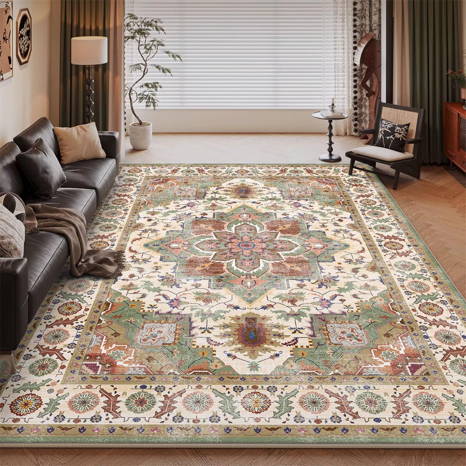 Tapis de lit anti-glisse multicolore XXL pour le patio ou la chambre d'enfant