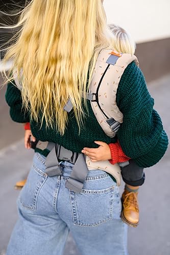 Miniatura 5 de Beco - Portabebés para niños pequeños con asiento extra ancho, 100% algodón, estilo mochila de transporte frontal, ligero y transpirable, portabebés