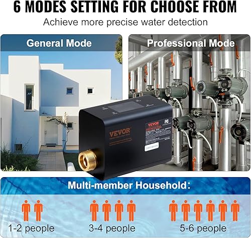 Miniatura 6 de VEVOR Monitor de agua inteligente WI-FI y detector de apagado automático, detector de fugas de agua para tuberías de 34 pulgadas de diámetro NPT,