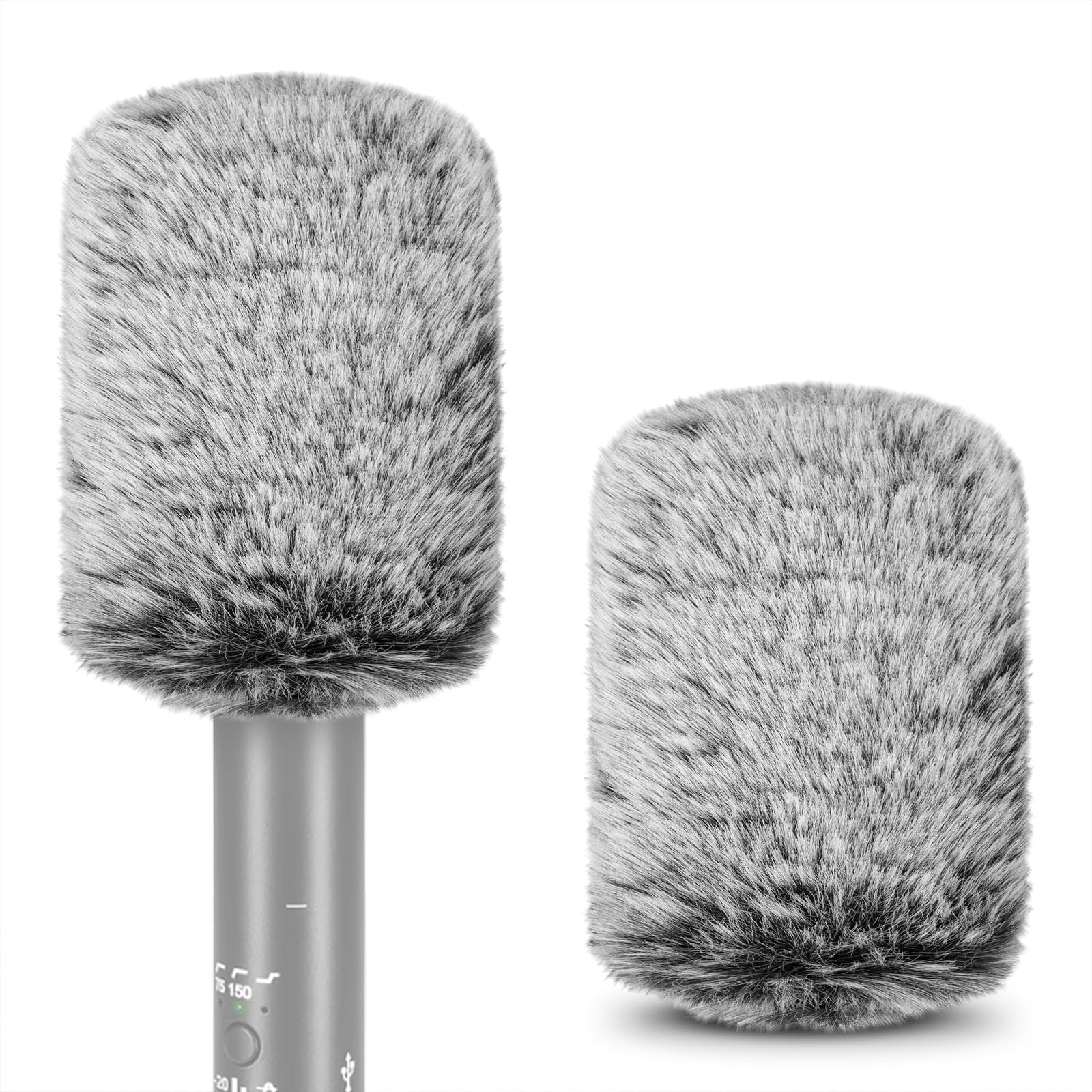 GEEKRIAfor Creators Furry Windscreen for 0.8'' (20mm) Diameter Shotgun Microphone, Mic DeadCat Wind Cover Muff, Windbuster, Windjammer, Fluff Cover Windshield Compatible with Rode (8cm / 2 Pack)