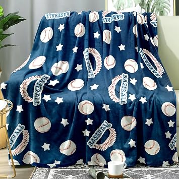 Sviuse Baseball Gifts for Boys, Glow in The Dark Baseball Blanket 50"x60" | Baseball Blanket, Baseball Stuff Gifts, Glow Room Decor, Boy Girl Birthday Gift, Soft Cozy Glow In The Dark Baseballs Blanket