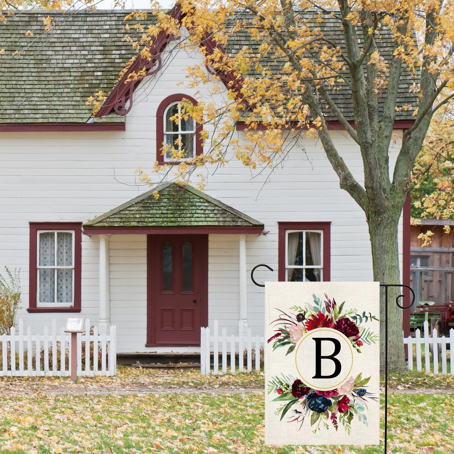 Monogram Letter B Garden Flags, Summer Garden Flag 12x18 Double Sided Floral Yard Flags Small Burlap Family Last Name Initial Garden Flag for Outside Decorations(B) - Image 5